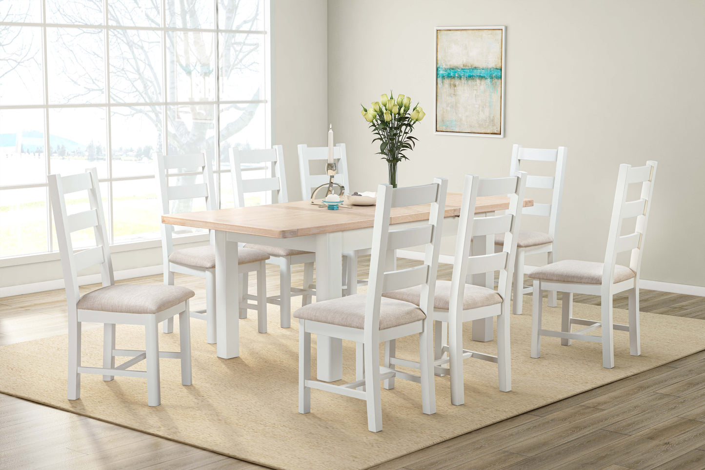 114-33 Foxington Painted 120/153 Extending Dining Table