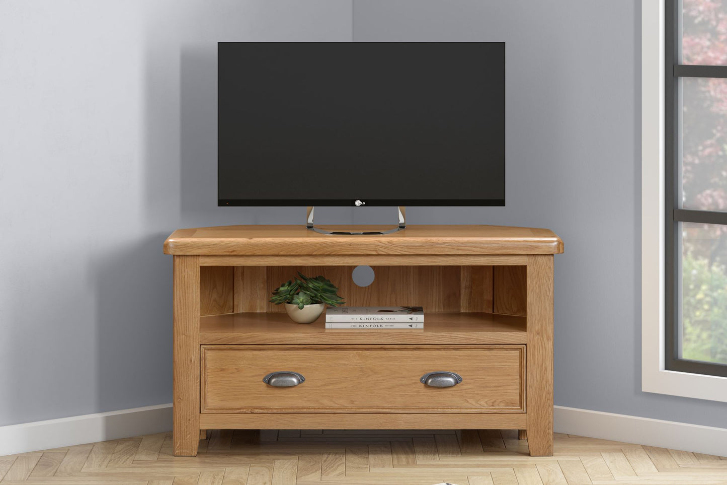 160-07 Kingsbury Oak Corner TV Unit