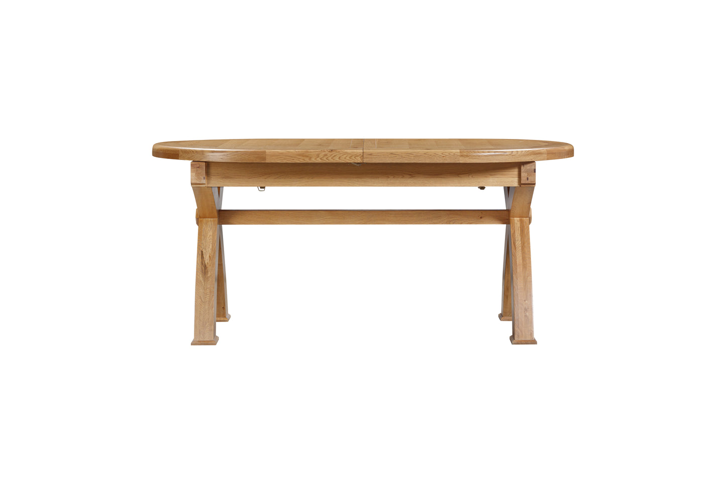 160-21 Kingsbury Oak 176/256 Oval Cross Leg Dining Table
