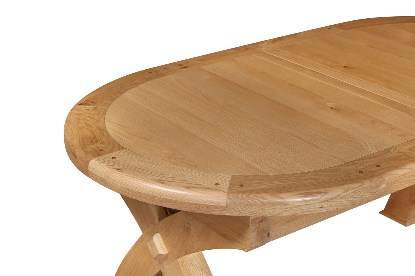 160-21 Kingsbury Oak 176/256 Oval Cross Leg Dining Table