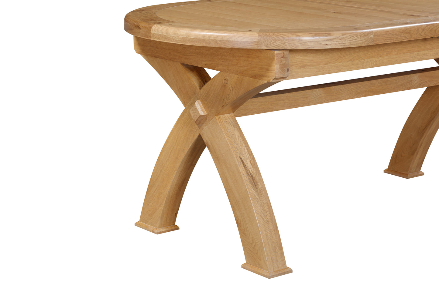 160-21 Kingsbury Oak 176/256 Oval Cross Leg Dining Table