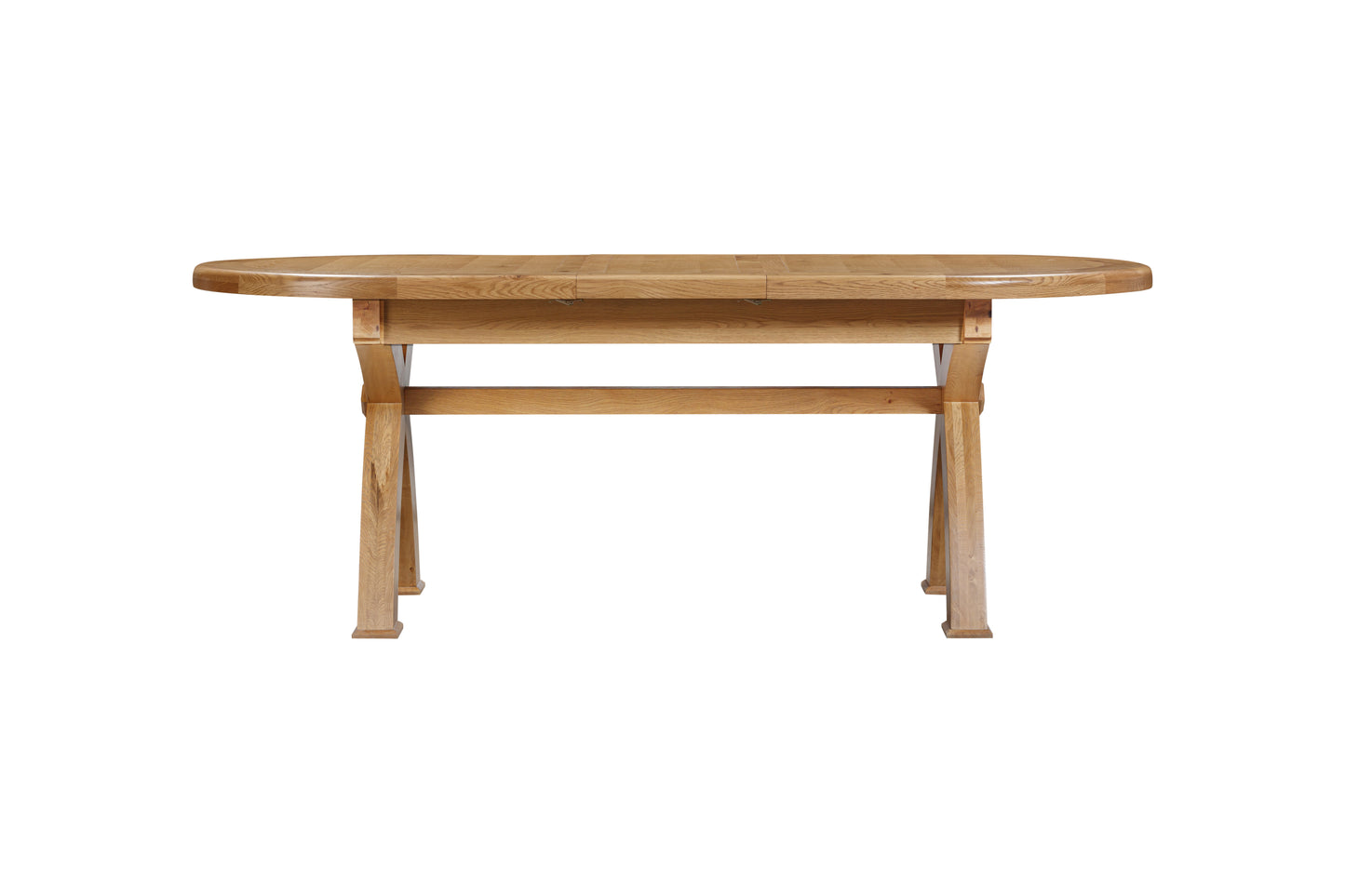 160-21 Kingsbury Oak 176/256 Oval Cross Leg Dining Table