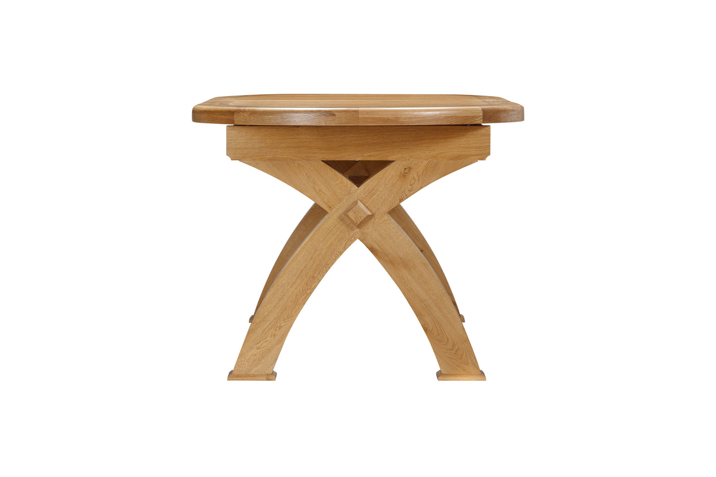 160-21 Kingsbury Oak 176/256 Oval Cross Leg Dining Table