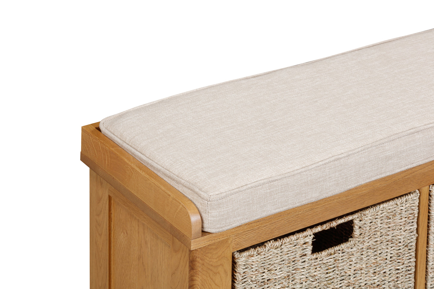 160-33 Kingsbury Oak Hall Bench with Baskets