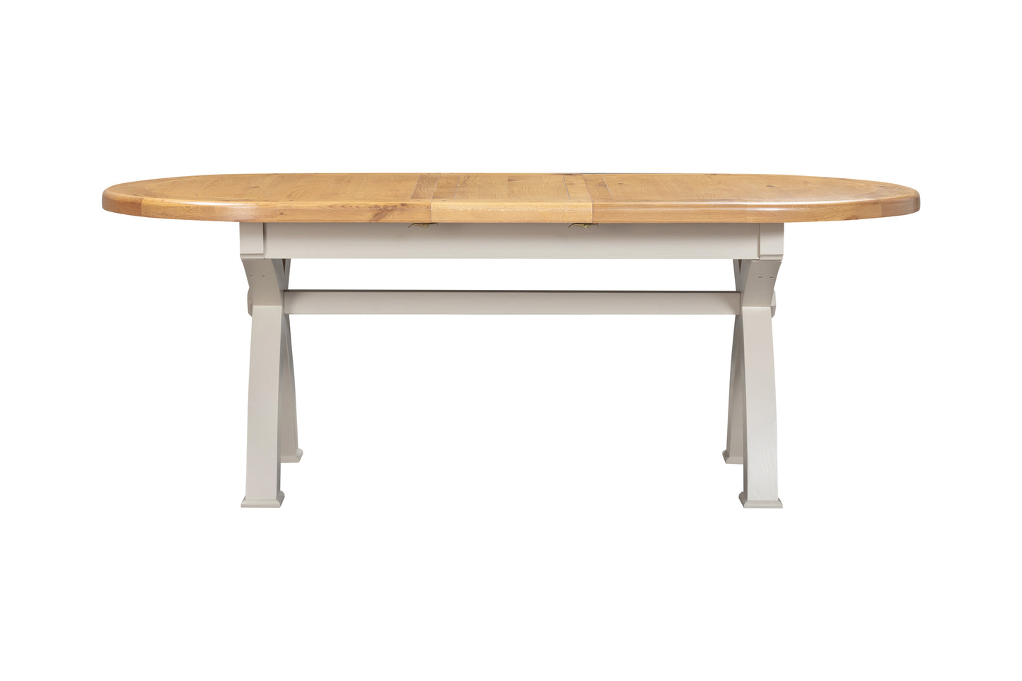 170-21 Kingsbury Painted 176/256 Oval Cross Leg EXT Dining Table