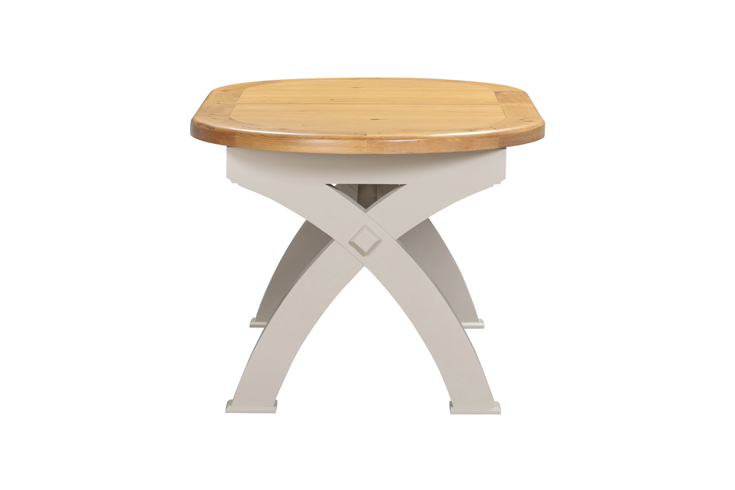 170-21 Kingsbury Painted 176/256 Oval Cross Leg EXT Dining Table