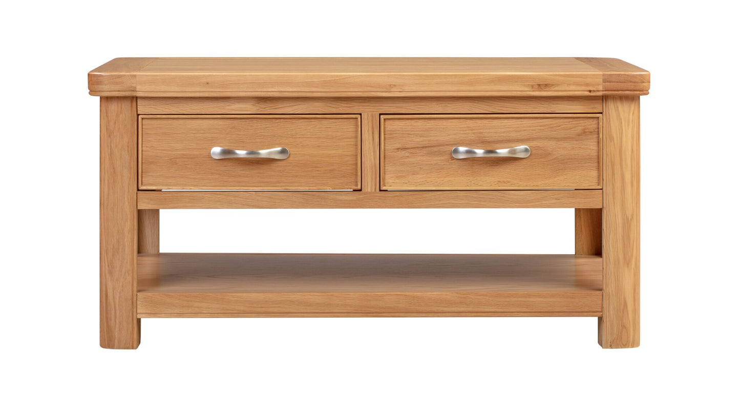 110-06 Chatsworth Oak Coffee Table with 2 Drawers