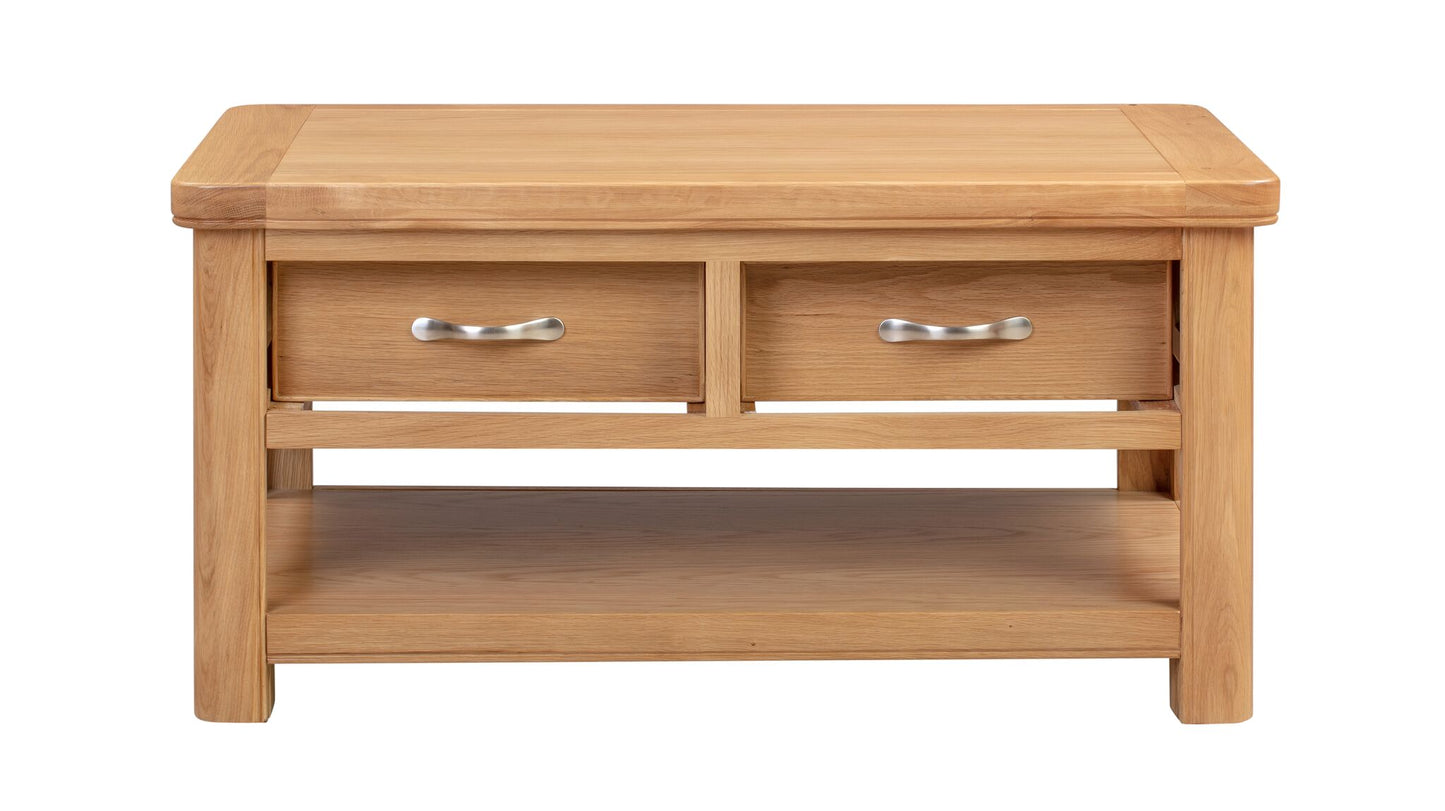 110-06 Chatsworth Oak Coffee Table with 2 Drawers