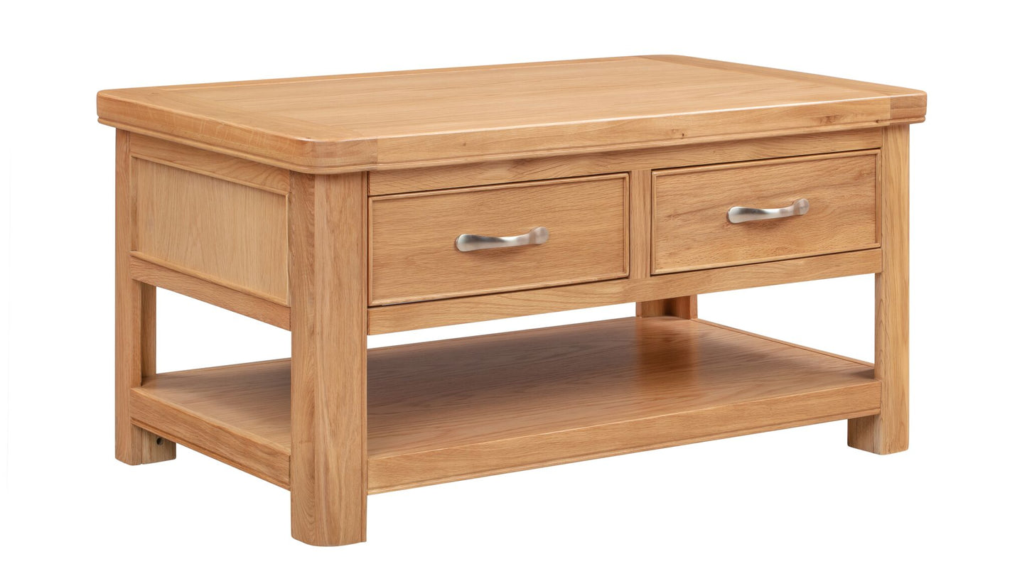110-06 Chatsworth Oak Coffee Table with 2 Drawers