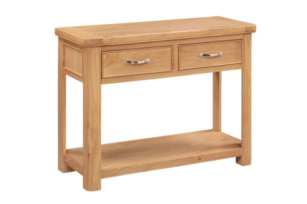 110-13 Chatsworth Oak Console Table with 2 Drawers