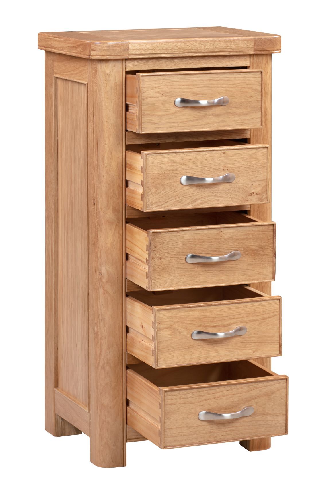 110-22 Chatsworth Oak Tall Chest with 5 Drawers