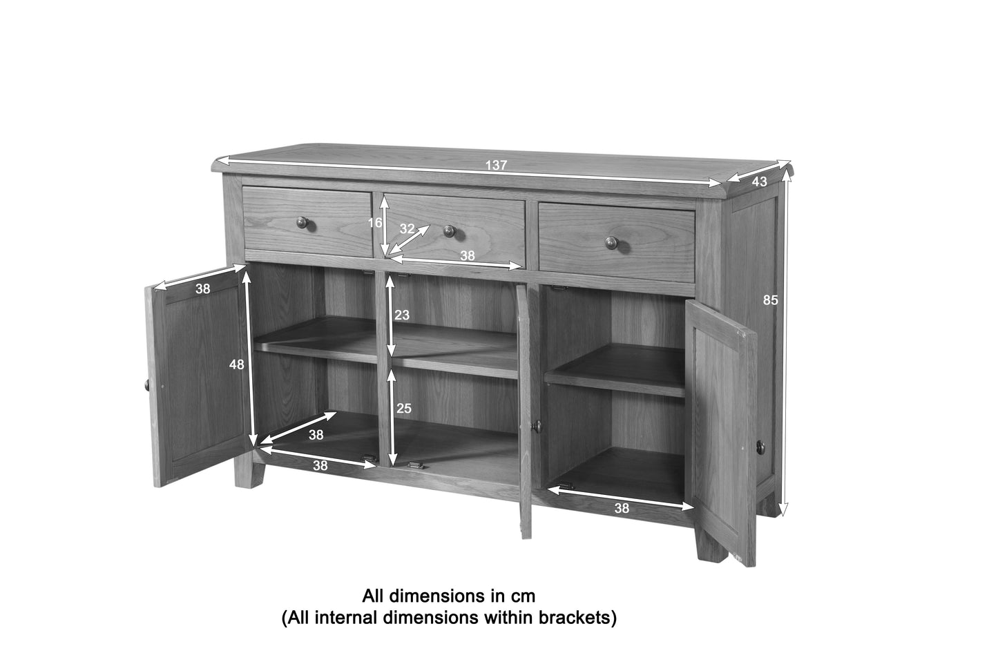 25-13 Shrewsbury 3 Door Sideboard