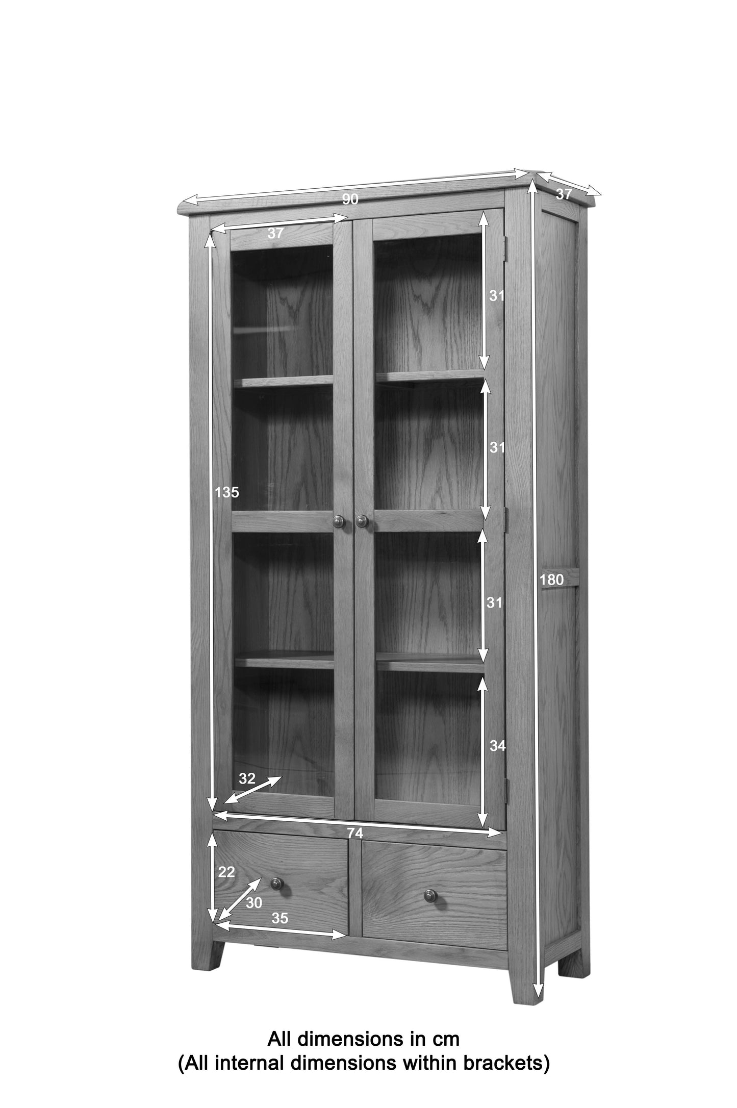 25-35 Shrewsbury Display Cabinet with Glass Doors