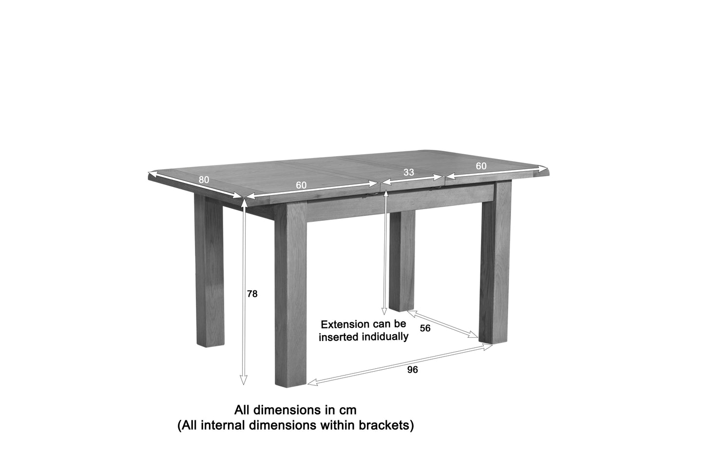 25-45 Shrewsbury 120/153cm Dining Table