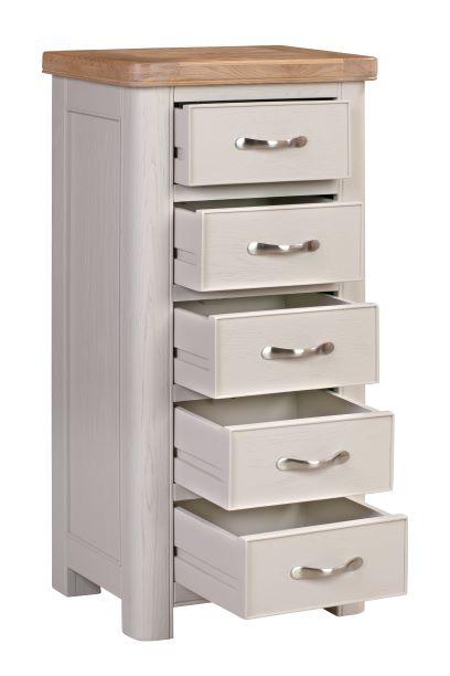 84-22 Chatsworth Painted Tall Chest with 5 Drawers