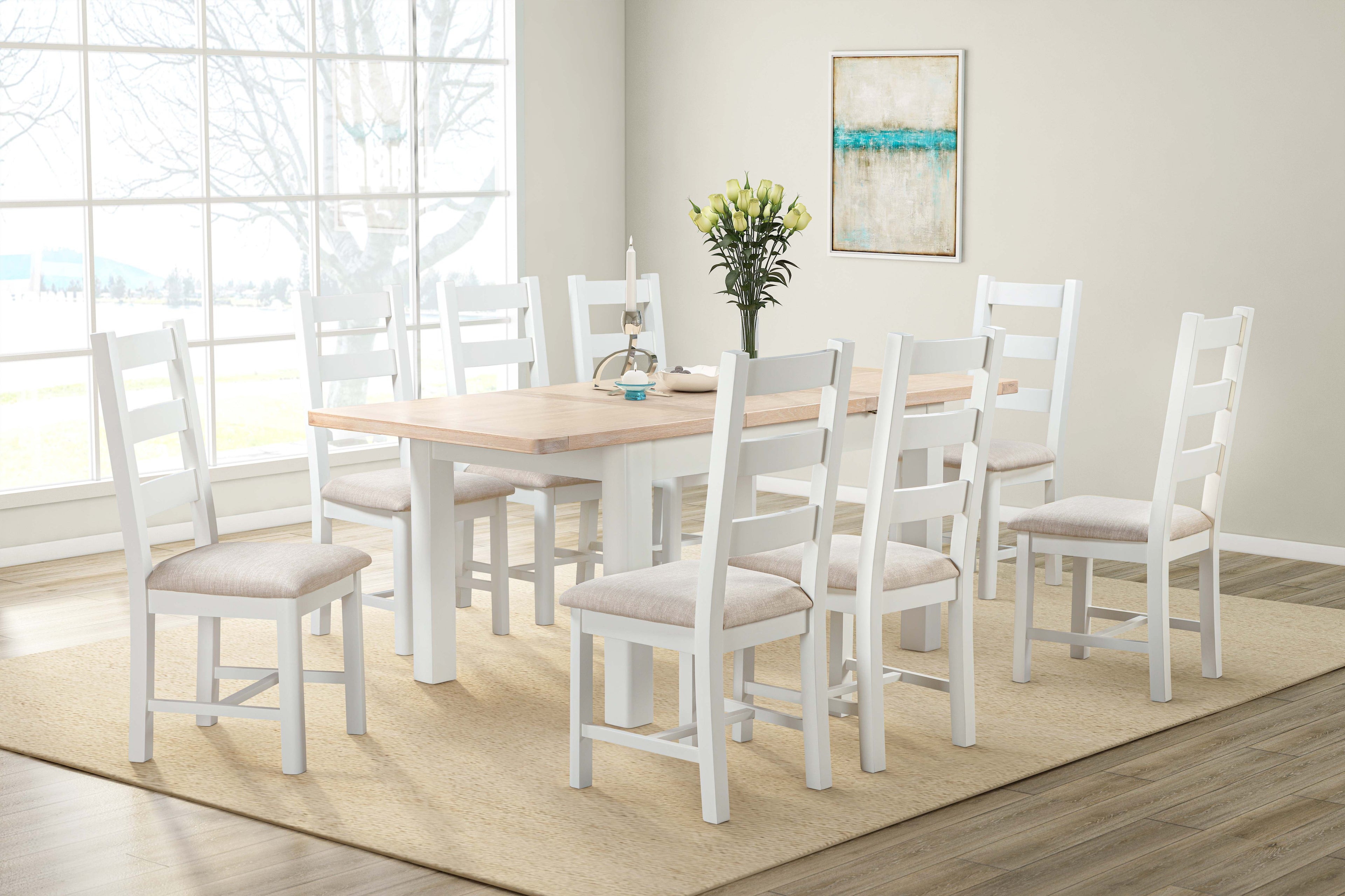 114-33 Foxington Painted 120/153 Extending Dining Table