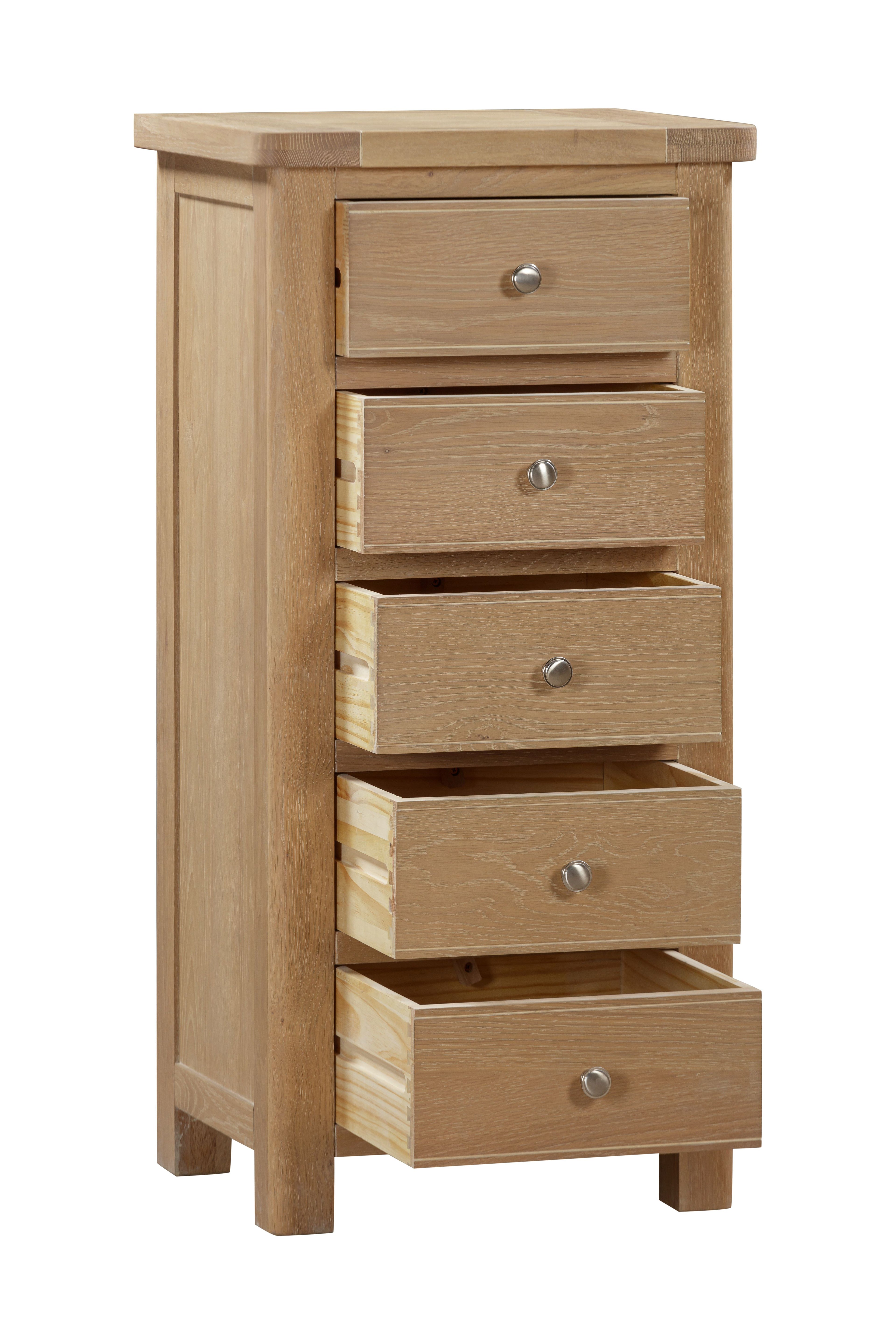 144-05 Foxington Oak 5 Drawer Tall Chest