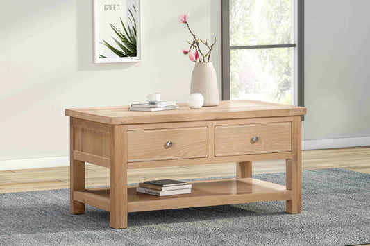 144-16 Foxington Oak Coffee Table with 2 Drawers