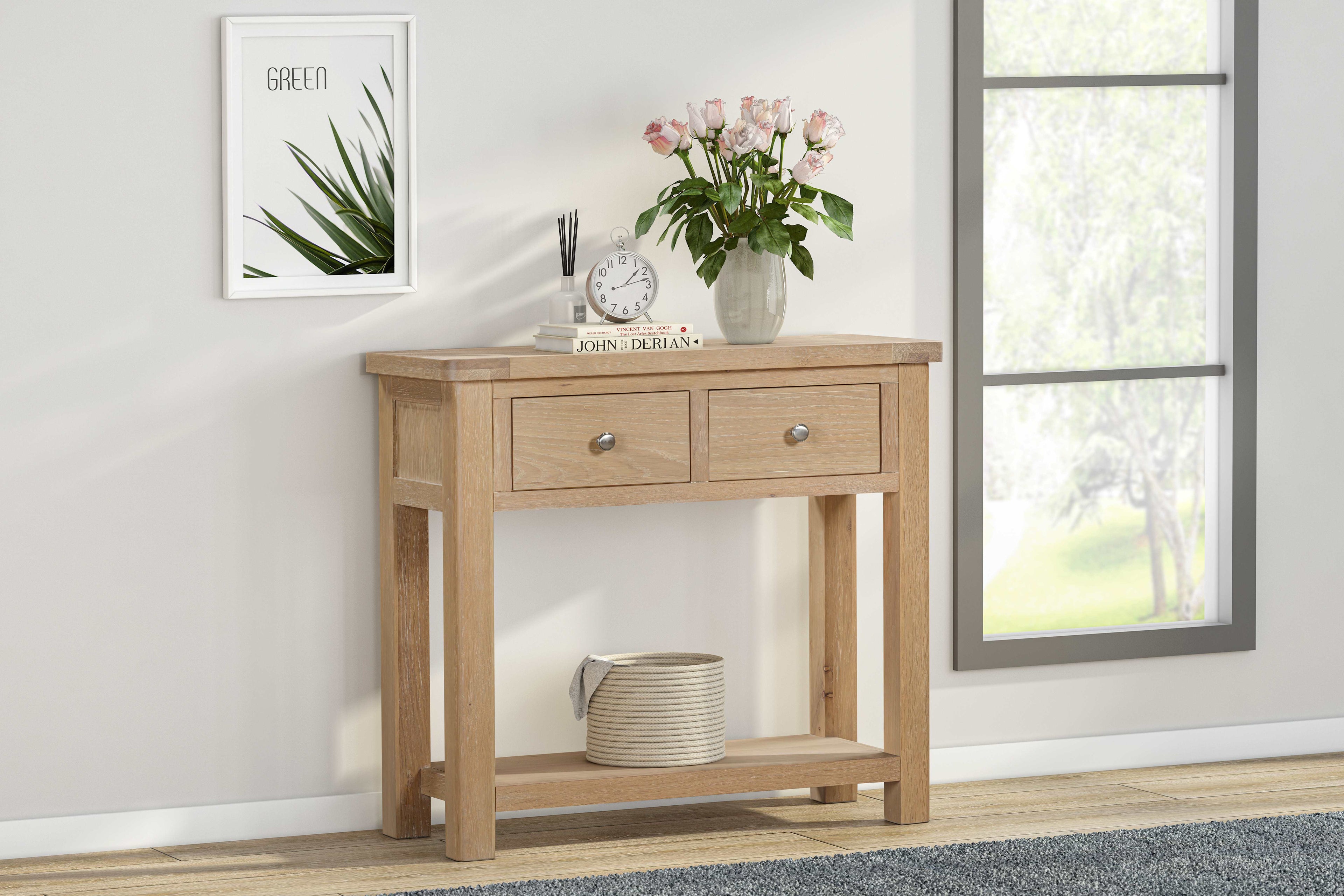 144-24 Foxington Oak 2 Drawer Console Table