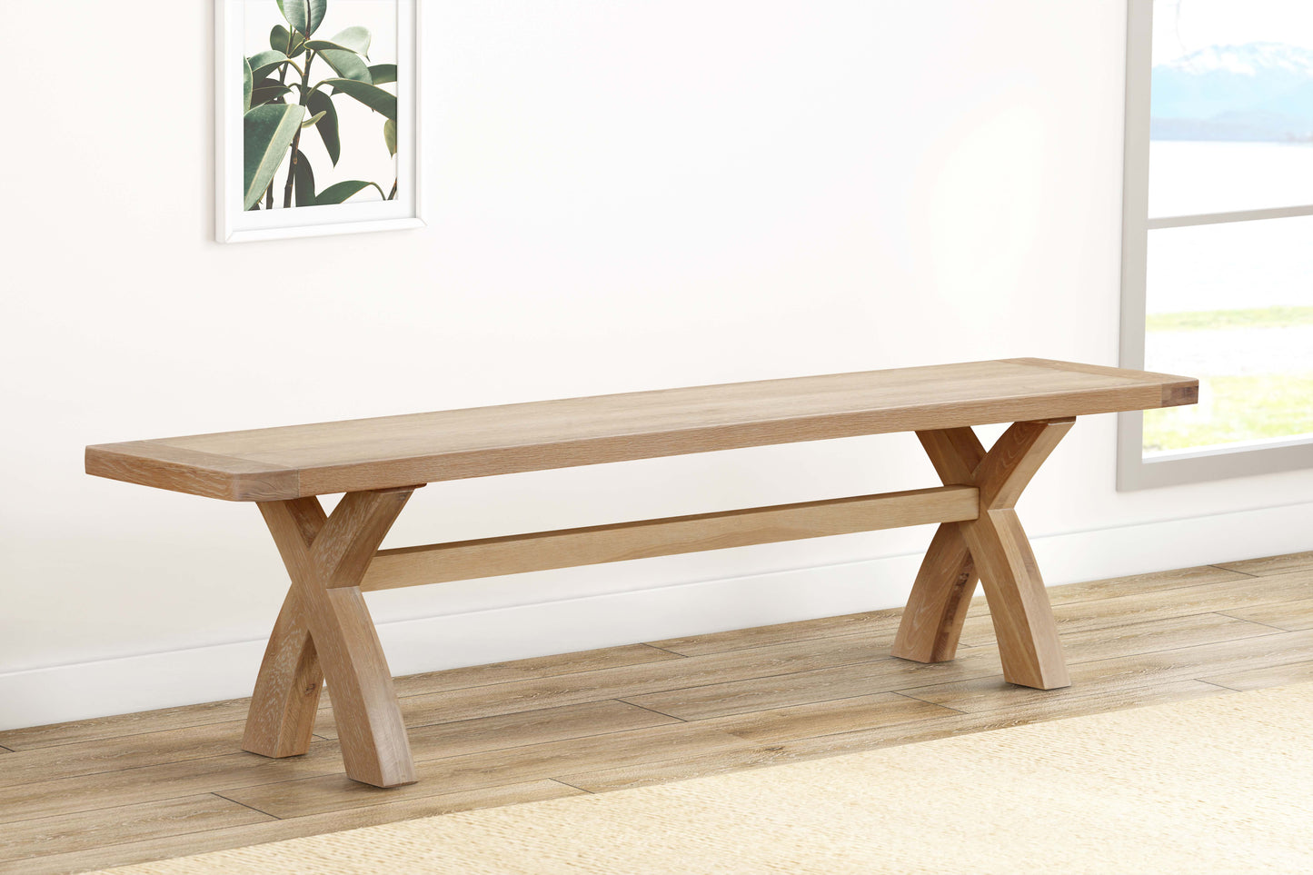 144-35 Foxington Oak Cross Leg Bench