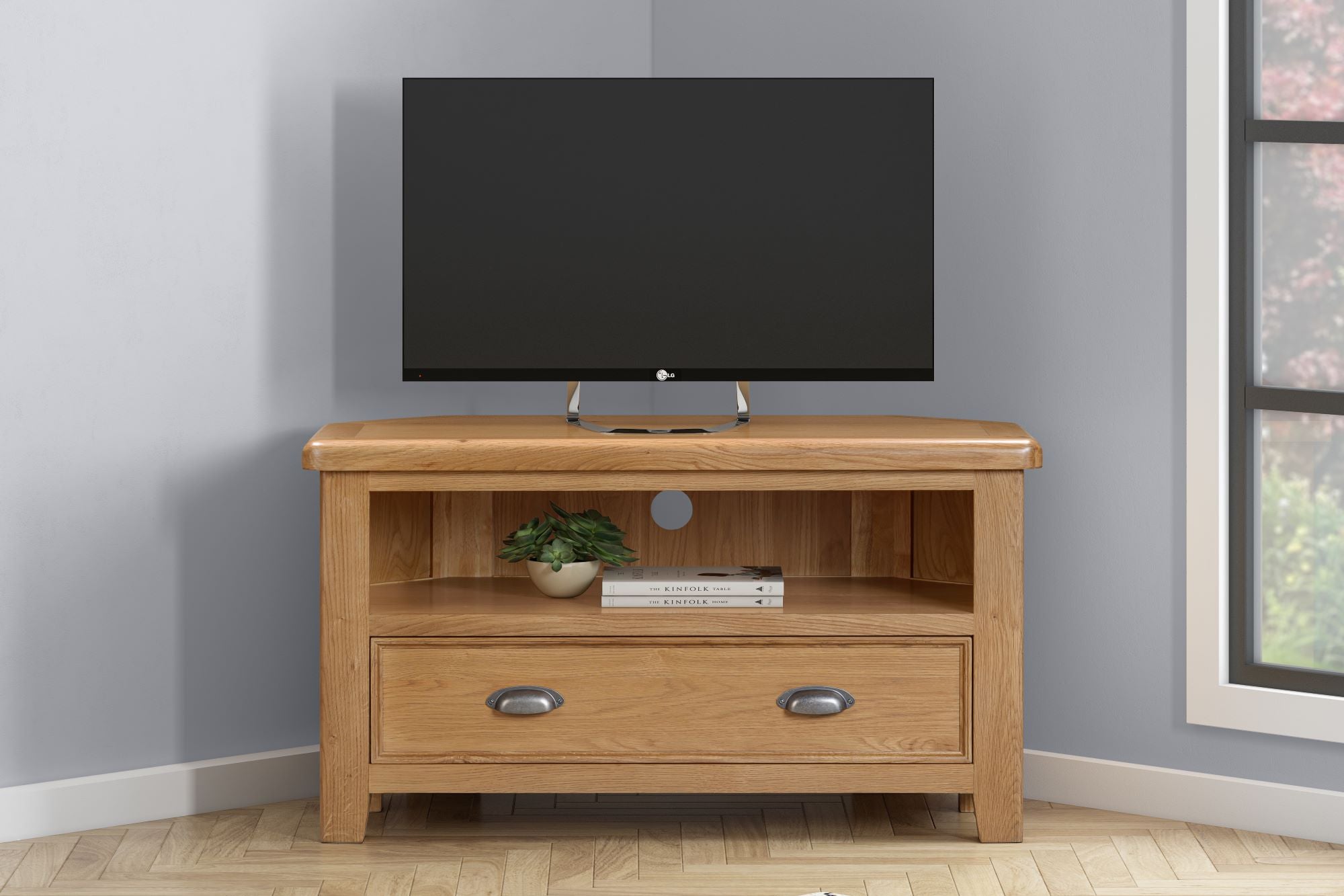 160-07 Kingsbury Oak Corner TV Unit