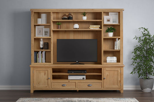 160-13 Kingsbury Oak Media Bookcase Top for TV Unit (top only)