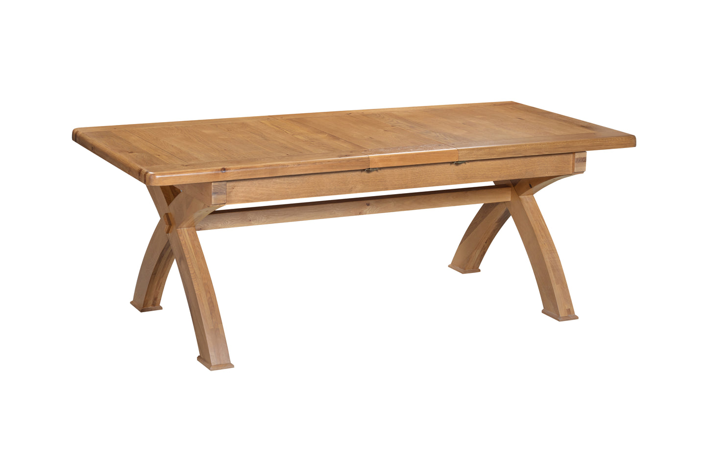 160-19 Kingsbury Oak 180/260 Small Cross Leg Dining Table