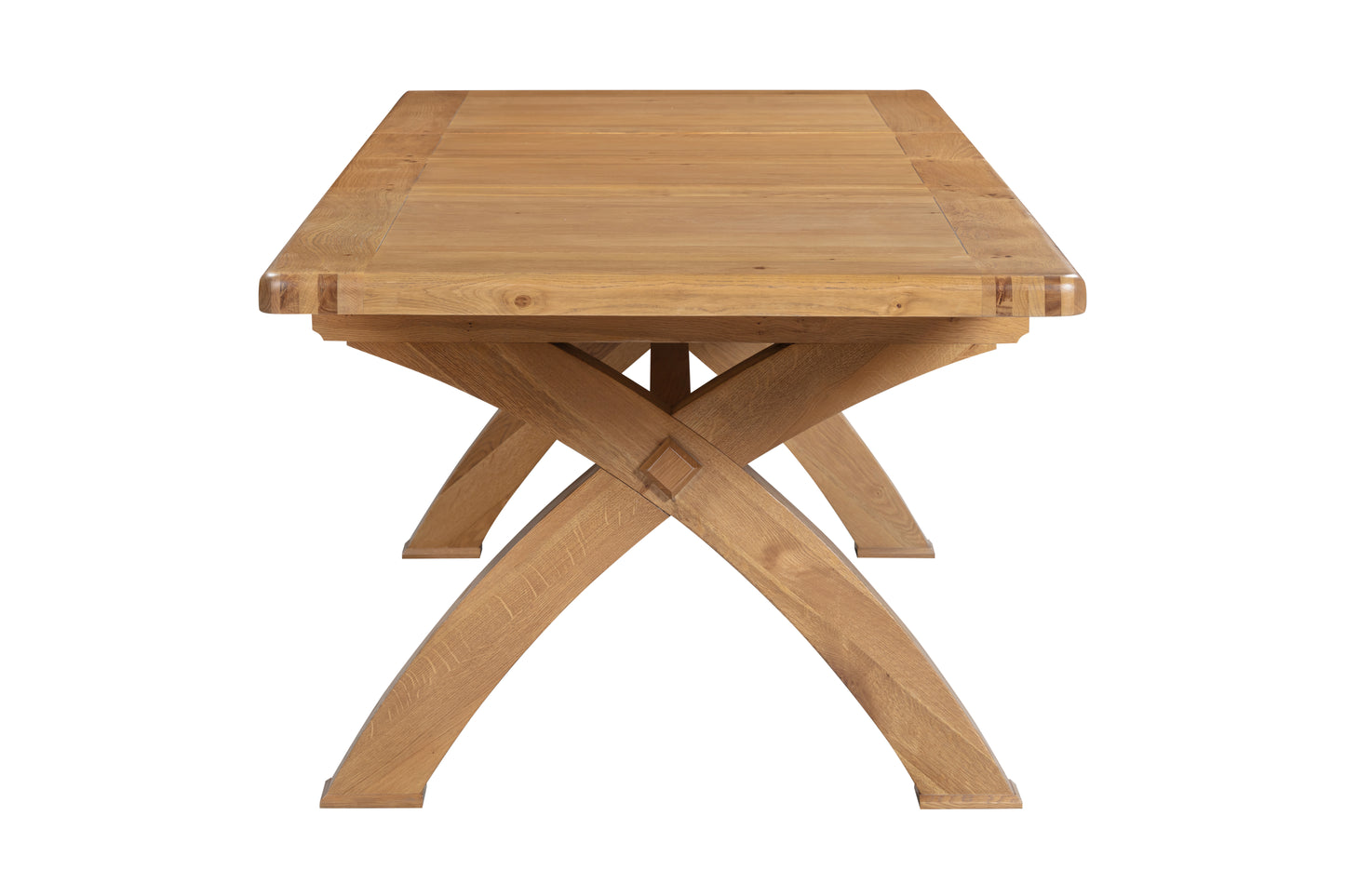 160-19 Kingsbury Oak 180/260 Small Cross Leg Dining Table