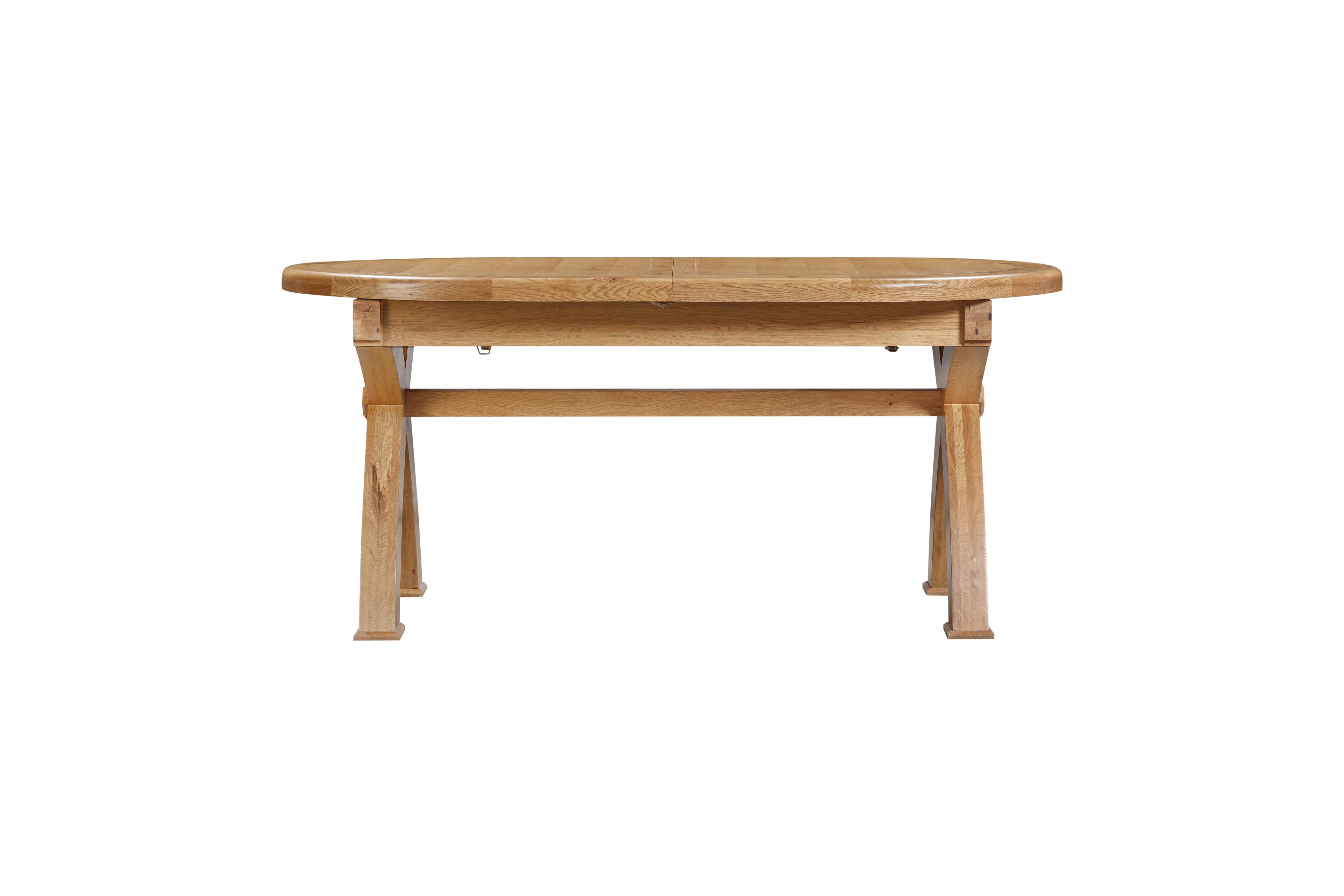 160-21 Kingsbury Oak 176/256 Oval Cross Leg Dining Table