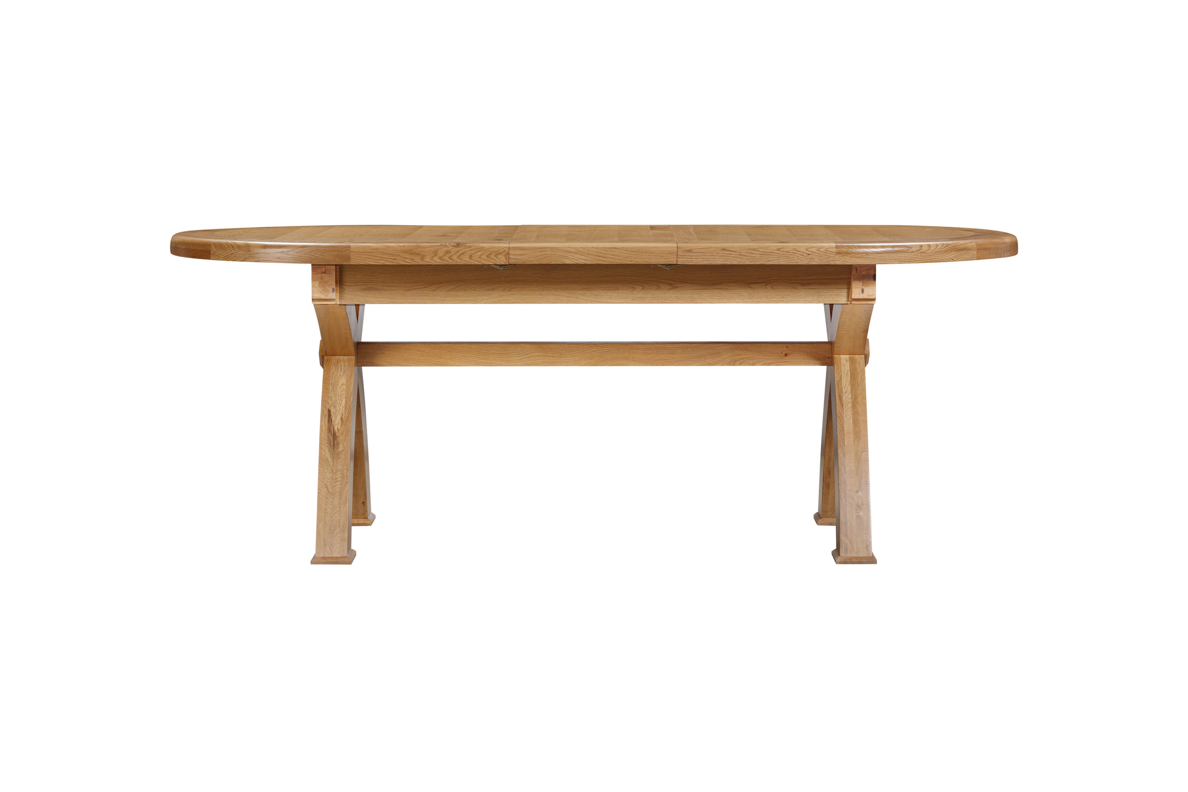 160-21 Kingsbury Oak 176/256 Oval Cross Leg Dining Table