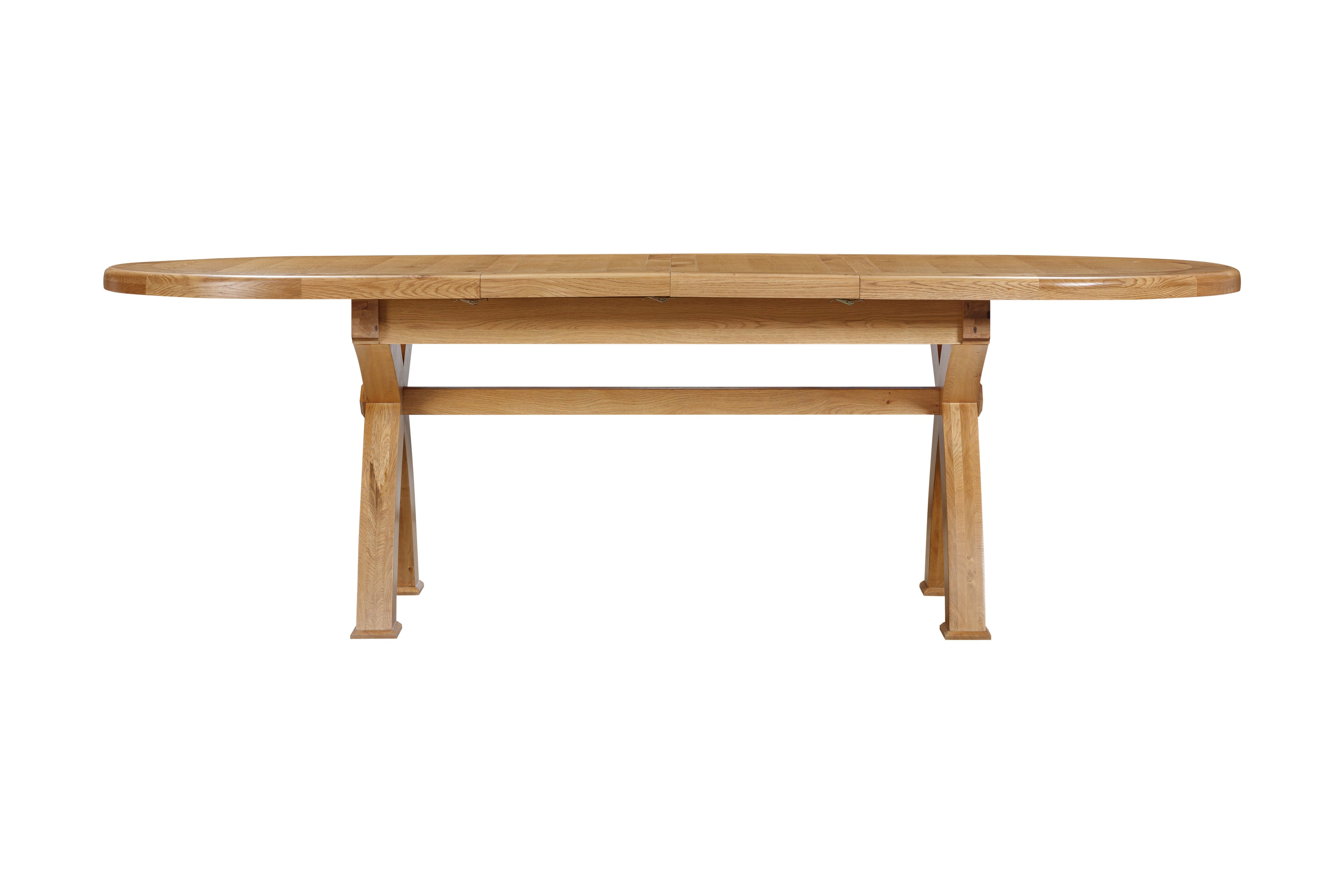 160-21 Kingsbury Oak 176/256 Oval Cross Leg Dining Table