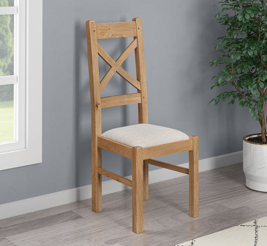 160-26 Kingsbury Oak Cross Back Chair