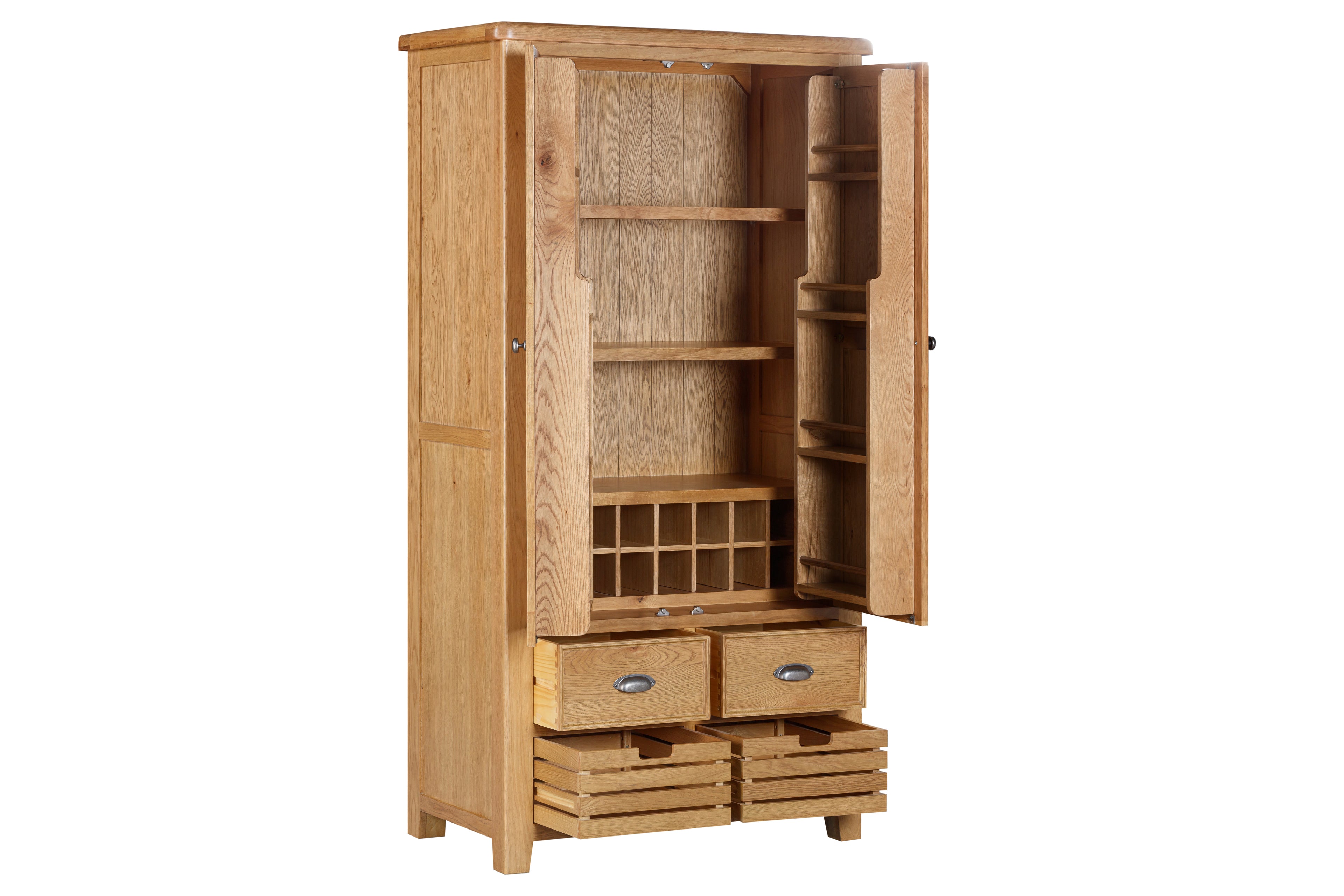 160-28 Kingsbury Oak Double Larder Cupboard