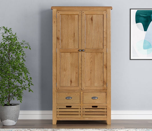 160-28 Kingsbury Oak Double Larder Cupboard