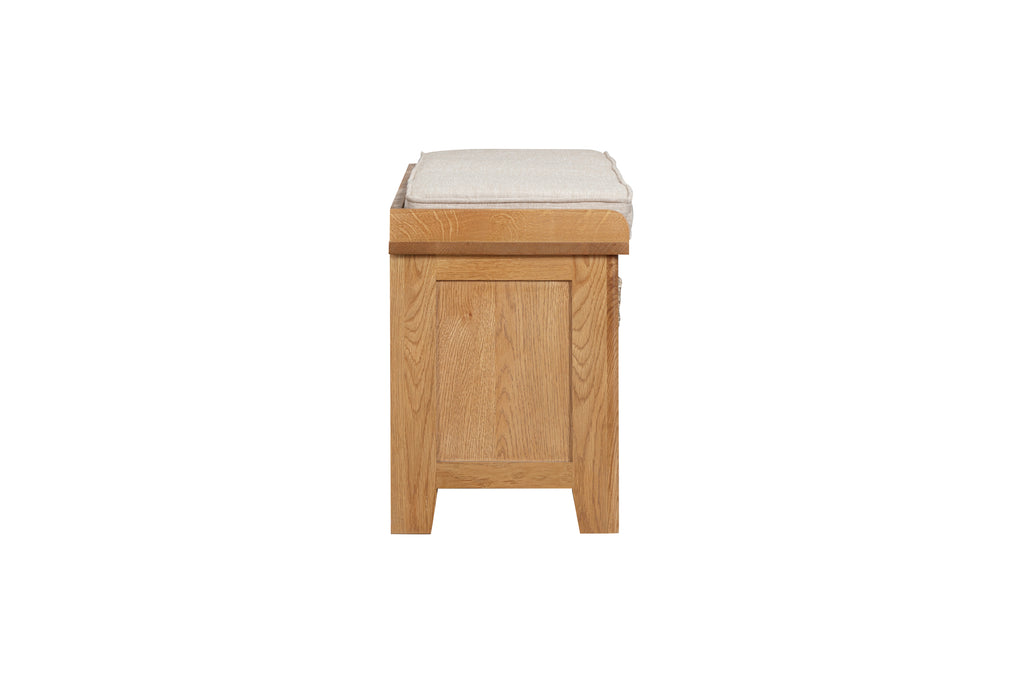 160-33 Kingsbury Oak Hall Bench with Baskets