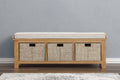 160-33 Kingsbury Oak Hall Bench with Baskets