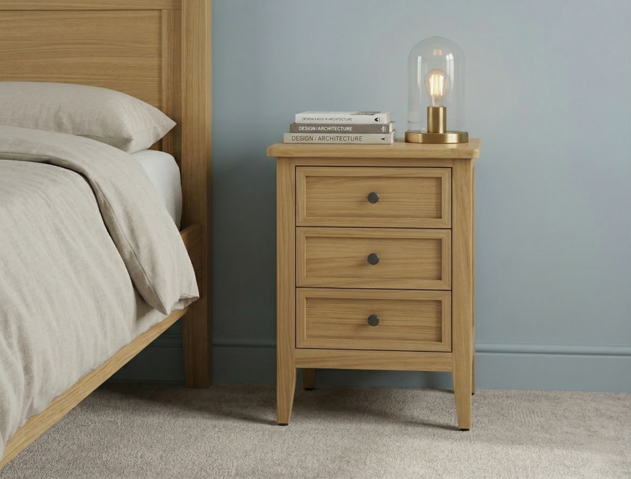 200-18 Malmo 3 Drawer Bedside