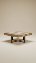 Modular Hardwood and Steel Coffee Table