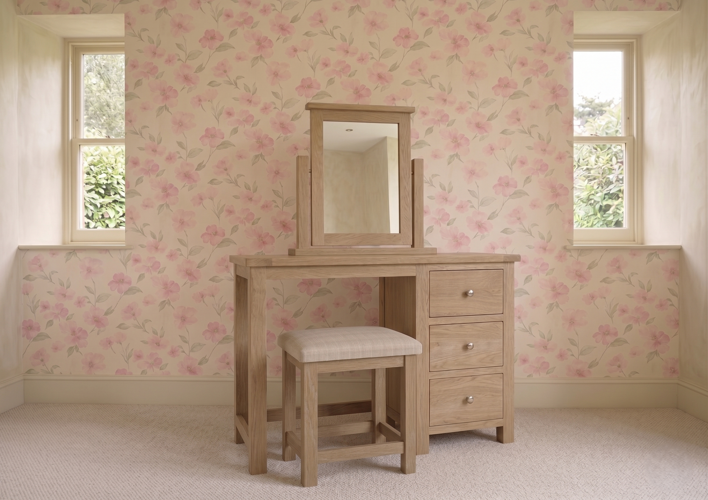 144-06 Foxington Oak Dressing Table Set