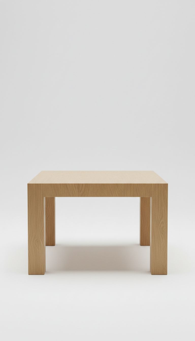 Minimalist Solid Oak Dining Table