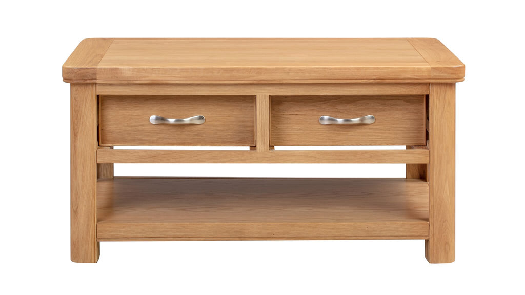 110-06 Chatsworth Oak Coffee Table with 2 Drawers