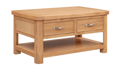 110-06 Chatsworth Oak Coffee Table with 2 Drawers