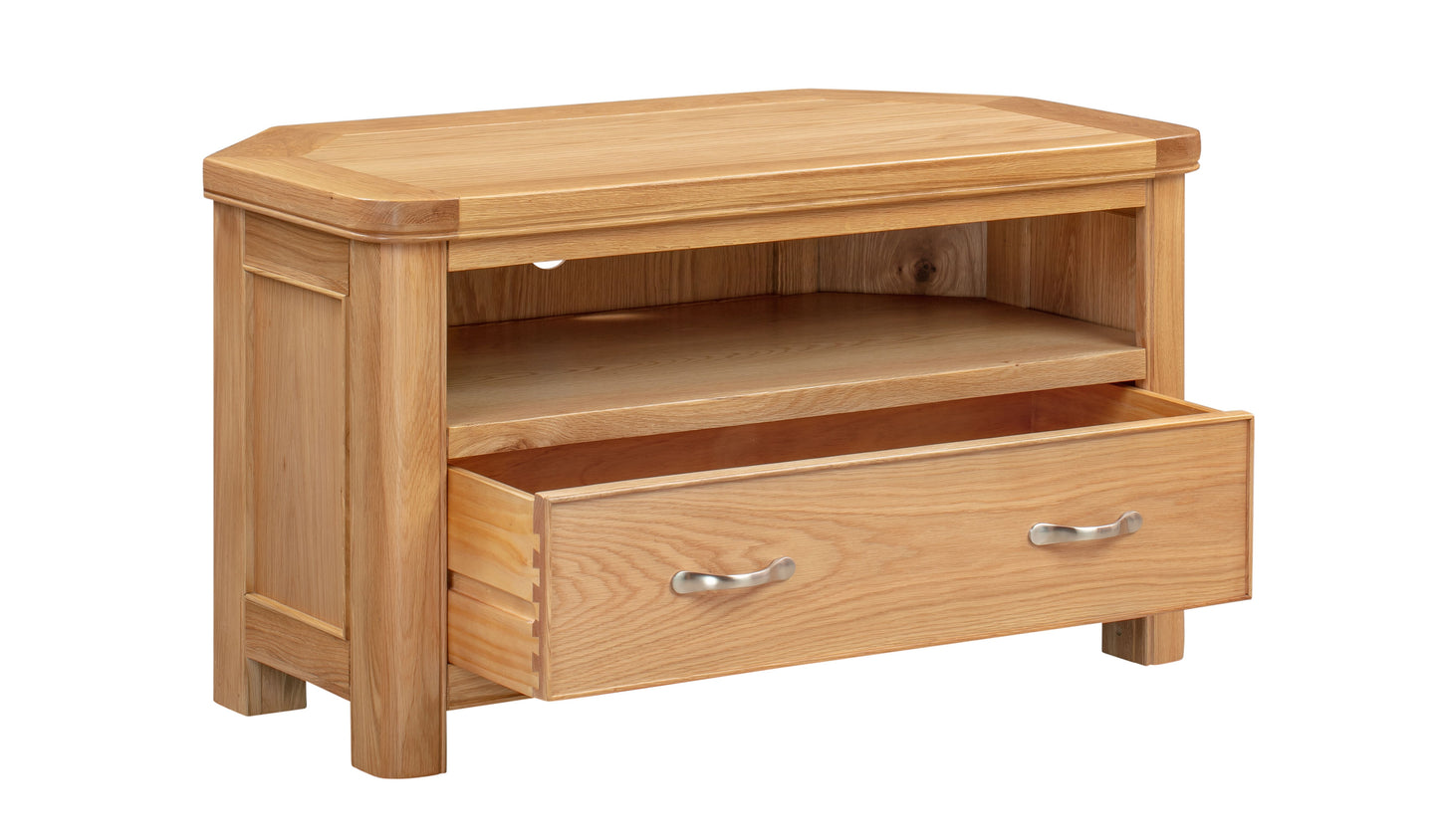 110-09 Chatsworth Oak Corner TV Unit