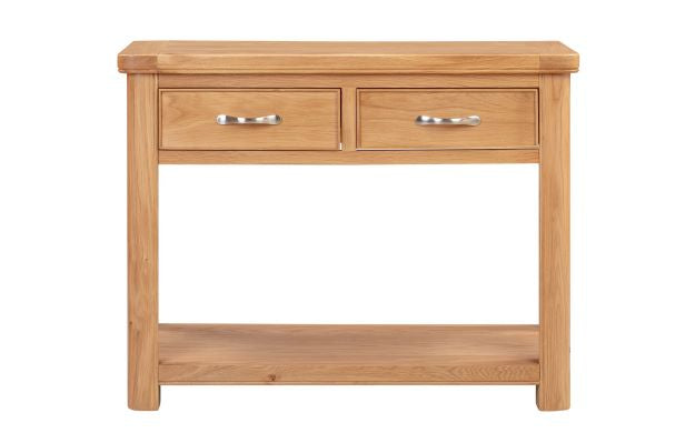110-13 Chatsworth Oak Console Table with 2 Drawers