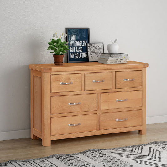 110-21 Chatsworth Oak 3 Over 4 Chest of Drawers