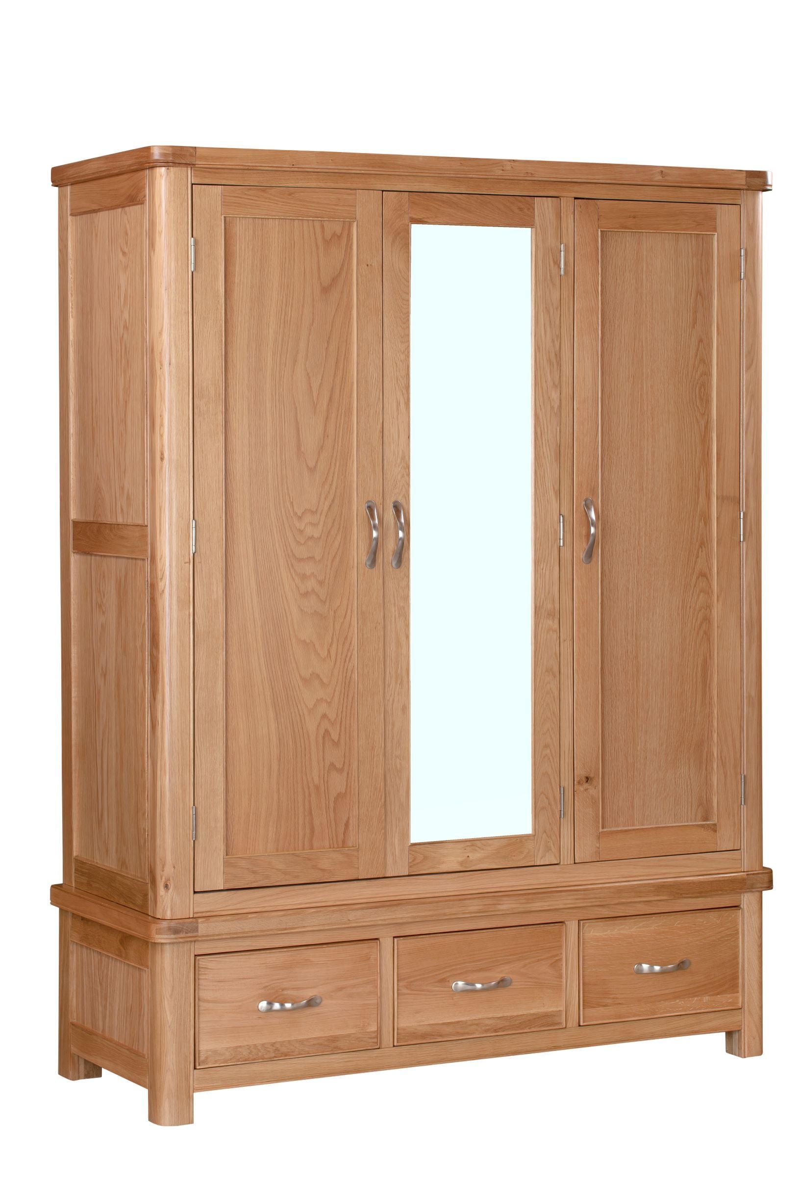 110-27 Chatsworth Oak Triple Wardrobe