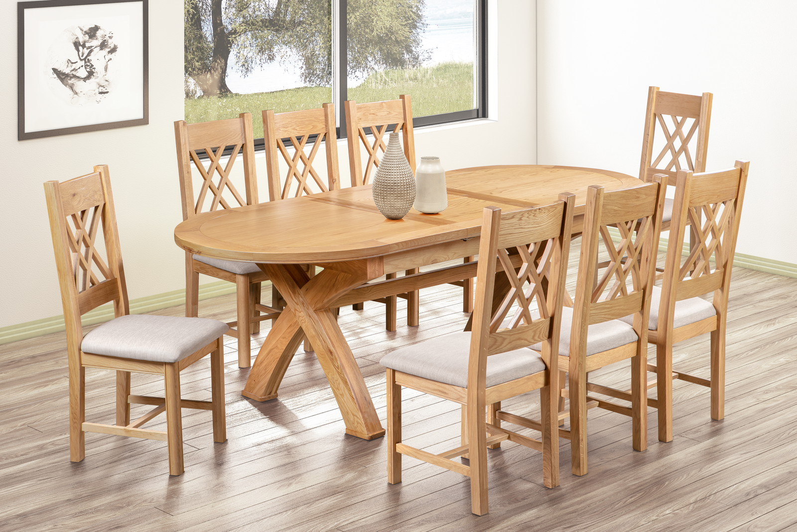 110-46 Chatsworth 180/230 Cross Leg Dining Table